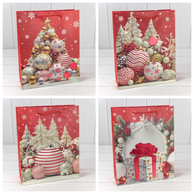 Пакет подарочный "Новый год" (микс 412) 26*32*10 210г 1/20 1/240 Арт: 300412C