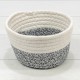 Корзина плетёная Круглая 15*9 (±5%) из хлопка Белый/Серый 1/120 Арт: 420165/75