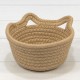Корзина плетёная Круглая 16*8 (±5%) из хлопка с ручками Натуральный 1/150 Арт: 420166/76