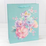 Пакет подарочный с блёстками "Цветы акварель" (микс) 26*32*13 210г 1/20 1/240 Арт: 000197C - Пакет подарочный с блёстками "Цветы акварель" (микс) 26*32*13 210г 1/20 1/240 Арт: 000197C