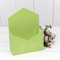 Коробка "Конверт" 18*24*7 "For you" Салатовый 1/8 1/72 Арт: KPL0026