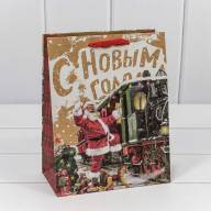 Пакет подарочный Крафт &quot;Новогодний&quot; (микс) 18*23*10 150г 1/20 1/480 Арт: 300367E - Пакет подарочный Крафт "Новогодний" (микс) 18*23*10 150г 1/20 1/480 Арт: 300367E
