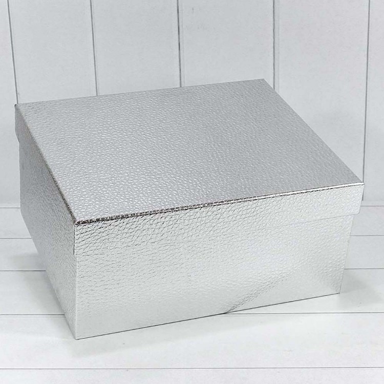 Коробки Прямоугольные Набор 1/10 35,5*30*17 "Кожа крокодила" Серебряный 1/6 Арт: 720688/1