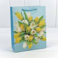 Пакет подарочный с блёстками "Тюльпаны" (микс 311) 18*23*10 210г 1/20 1/360 Арт: 000311E - Пакет подарочный с блёстками "Тюльпаны" (микс 311) 18*23*10 210г 1/20 1/360 Арт: 000311E