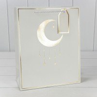 Пакет подарочный с тиснением "Полумесяц" (290) 26*32*12 210г Белый 1/20 1/240 Арт: 000290C/1