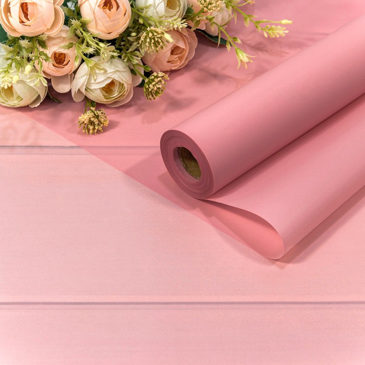 Плёнка 58см 800г матовая однотонная 55мкм Розовый-6050 1/12 Арт: 1857/6050