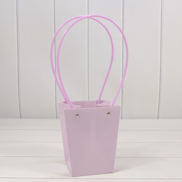 Пакет подарочный "Ваза для цветов" 15,5*13*9,5 Бледно-сиреневый 1/10 1/150 Арт: 000170G/2085