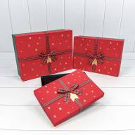 Коробки Прямоугольные Набор 1/3 33*24*11 с бантом Красный/Зелёный 1/12 Арт: 72091354/1 - Коробки Прямоугольные Набор 1/3 33*24*11 с бантом Красный/Зелёный 1/12 Арт: 72091354/1