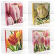 Пакет подарочный с блёстками "Тюльпаны" (микс 256) 26*32*10 210г 1/20 1/240 Арт: 000256C - Пакет подарочный с блёстками "Тюльпаны" (микс 256) 26*32*10 210г 1/20 1/240 Арт: 000256C