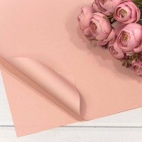 Плёнка в листах 55*55 (20 шт.) матовая "Корейская" 65мкм Персиковый-2337 1/60 Арт: 1698/2337