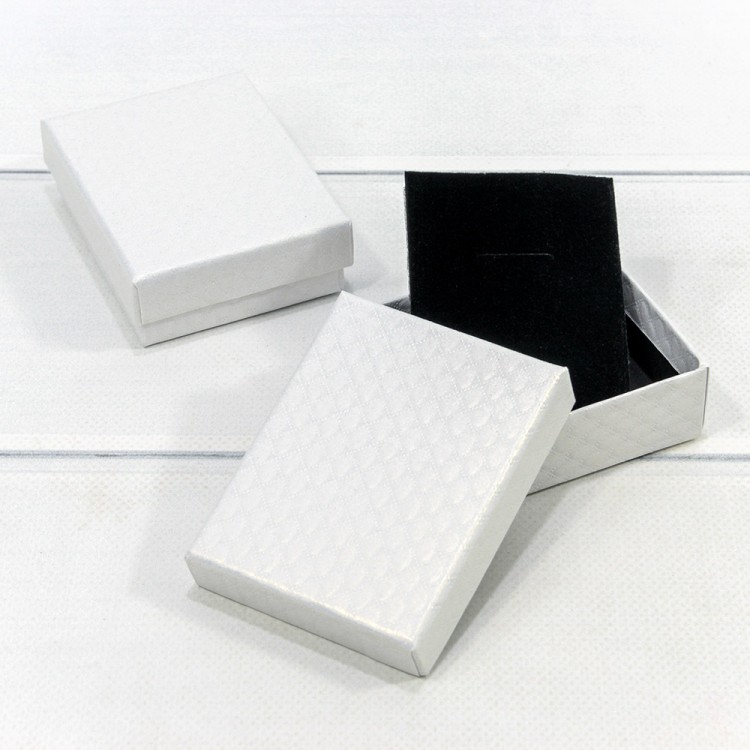 Коробка Прямоугольная 9*7*2,8 "Ромбики-2" Белый 1/12 1/240 Арт: 62797/2