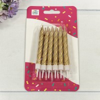 Свечи для торта набор (12 шт.) 8см "Спираль" Золотой 1/12 1/144 Арт: 20010-95/23