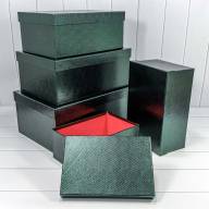 Коробки Прямоугольные Набор 1/5 53*35*22 &quot;Узор&quot; Тёмно-зелёный 1/2 Арт: 7215013/0011 - Коробки Прямоугольные Набор 1/5 53*35*22 "Узор" Тёмно-зелёный 1/2 Арт: 7215013/0011