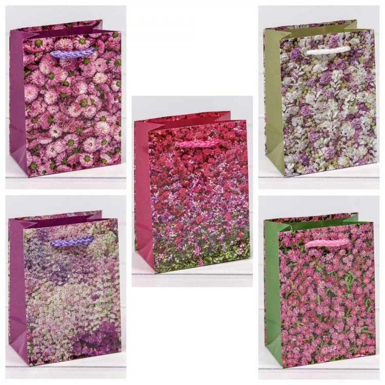 Пакет подарочный "Цветы" (микс) 8*11*5 1/20 1/800 Арт: 00019I