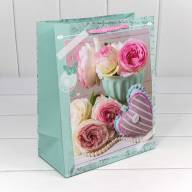 Пакет подарочный матовый "Цветы" (микс) 20*25*10 128г 1/20 1/480 Арт: 00026D - Пакет подарочный матовый "Цветы" (микс) 20*25*10 128г 1/20 1/480 Арт: 00026D