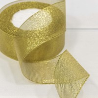 Лента Парча с блеском 3,8см*25ярд Золотой 1/5 1/200 Арт: 557-38/G