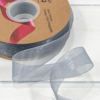 Лента Органза 2,5см*100ярд Серый 1/13 1/52 Арт: 559-25/1059